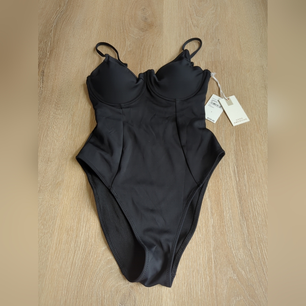 Good American Black One Piece Swimsuit